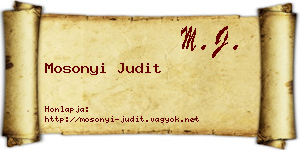 Mosonyi Judit névjegykártya